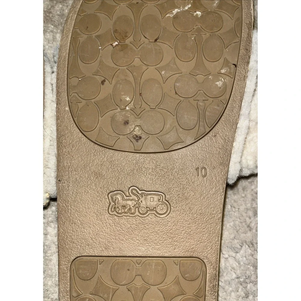 Coach Slides‎ Shearling Light Beige Size 10 Shoes Slippers Slip On Sandals